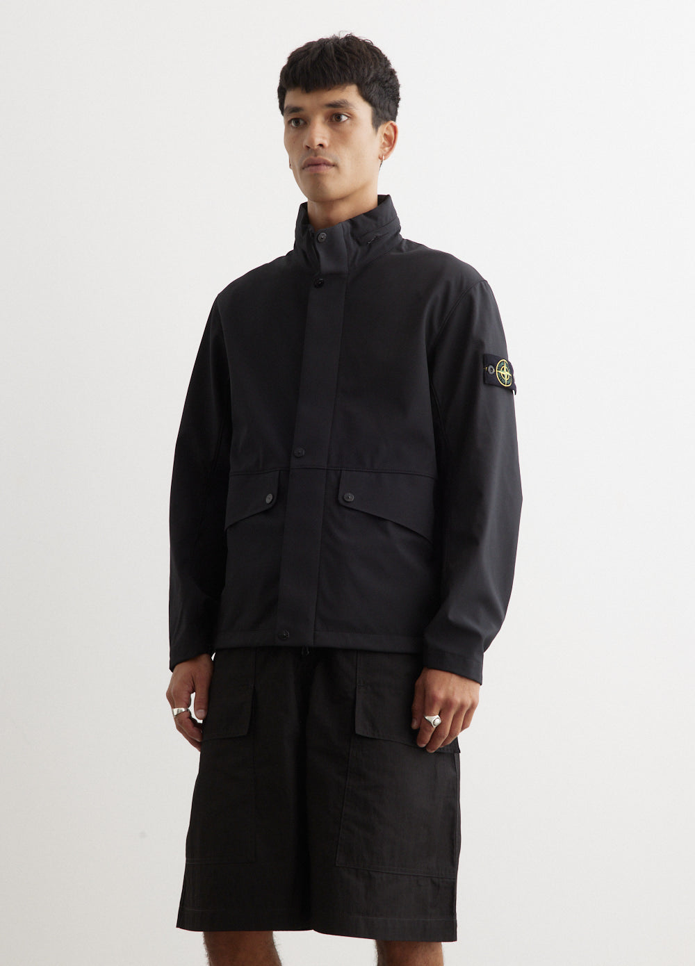 Stone Island -  Soft Shell Concealed Hood Jacket - Jacket