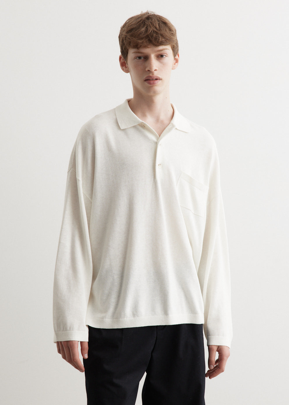 Oversized Knit Polo Shirt