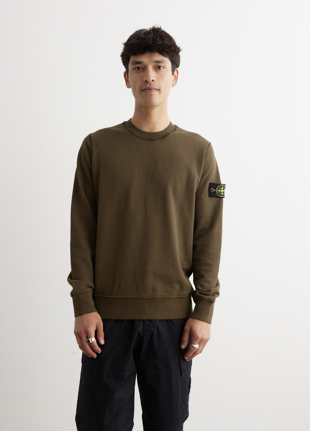 Stone Island -  Badge Crewneck Sweatshirt - Sweater