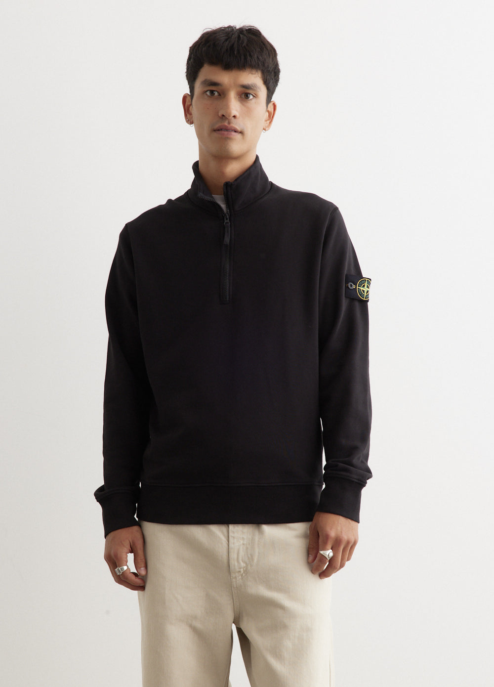 Half sale zip crewneck