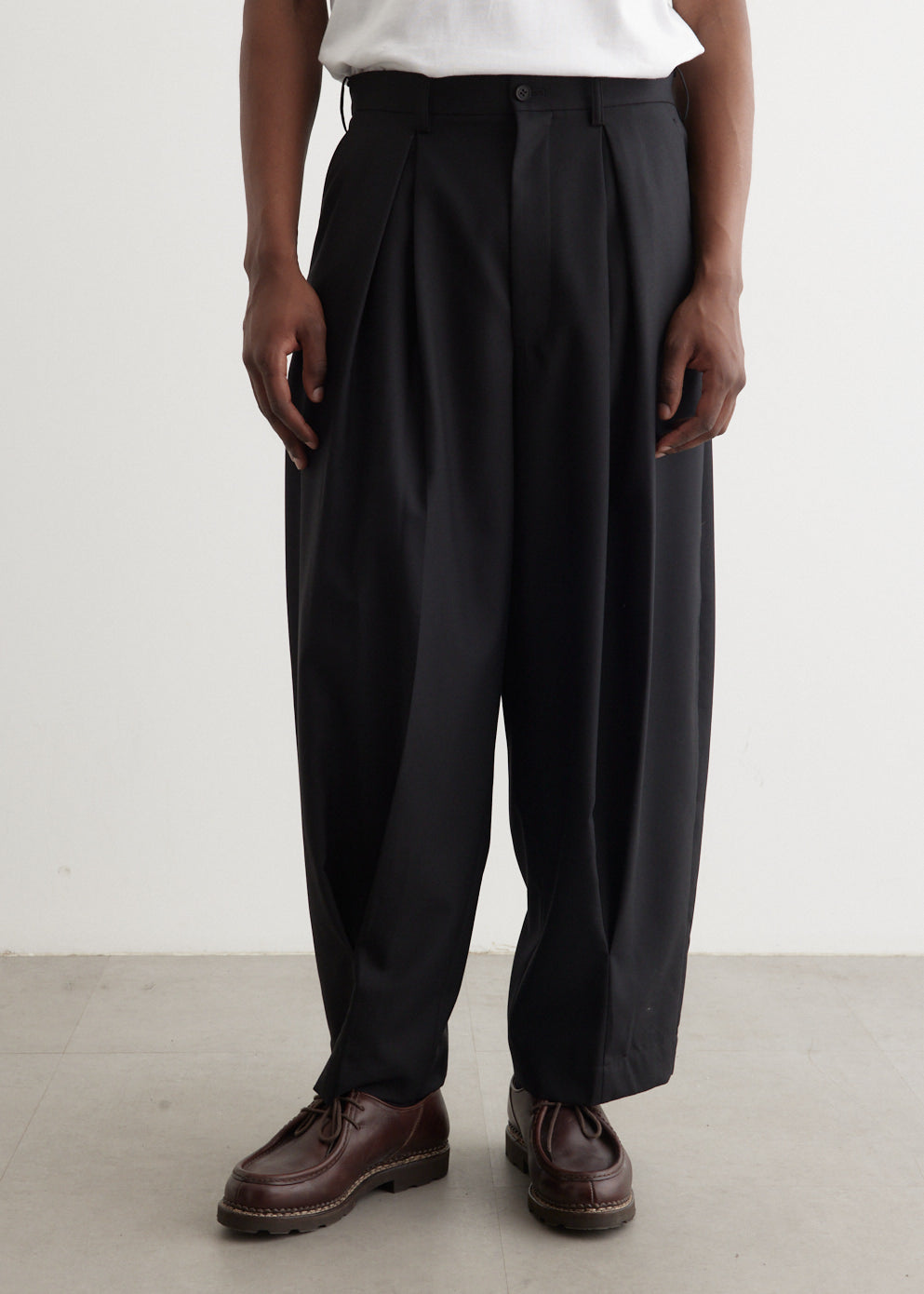 Wool Serge Front Pleat Trousers