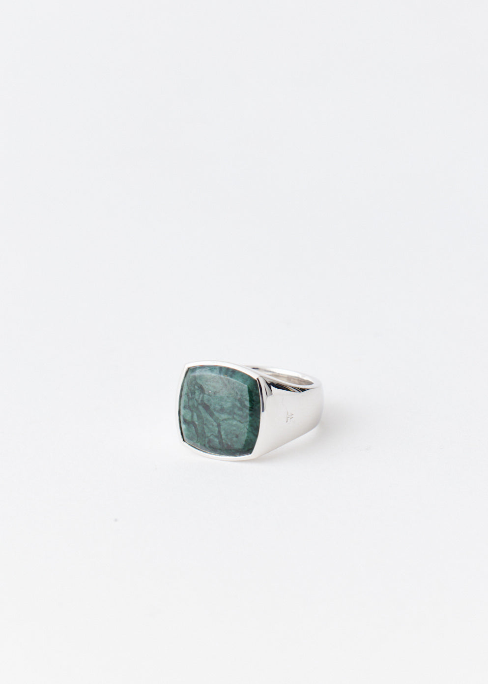 Cushion Green Marble Ring