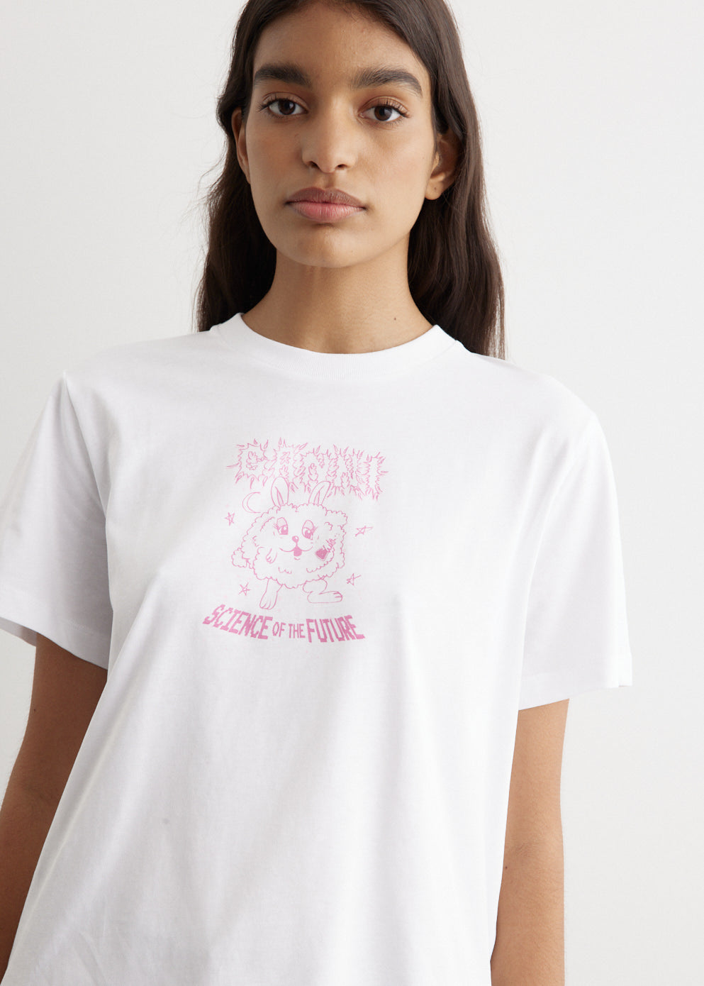 Ganni -  Basic Jersey Pink Bunny Relaxed T-Shirt - Tshirt