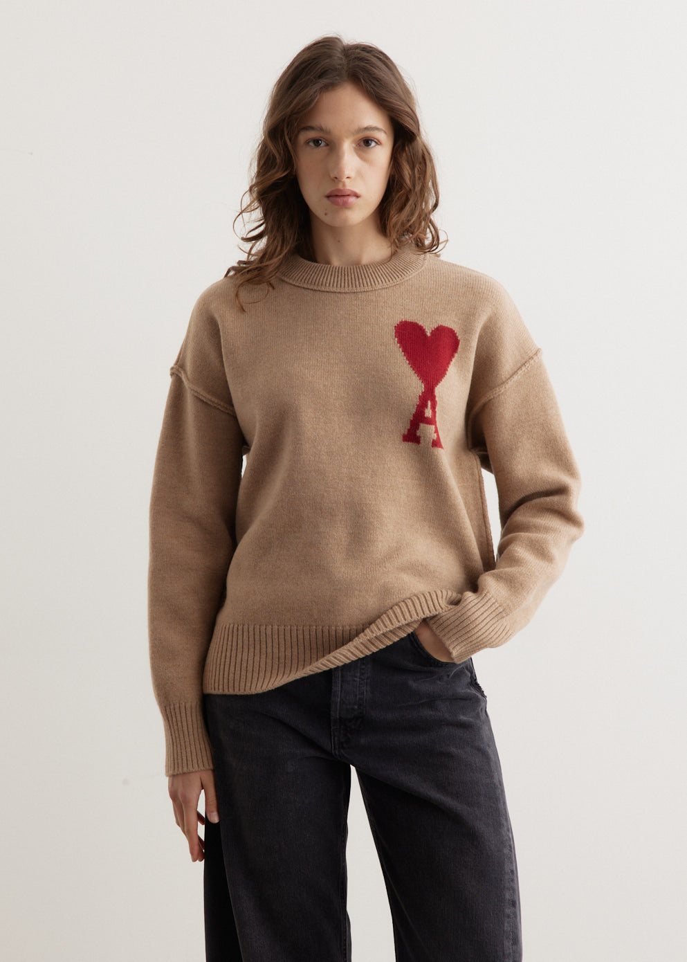 AMI PARIS -  Red ADC Sweater - Sweater