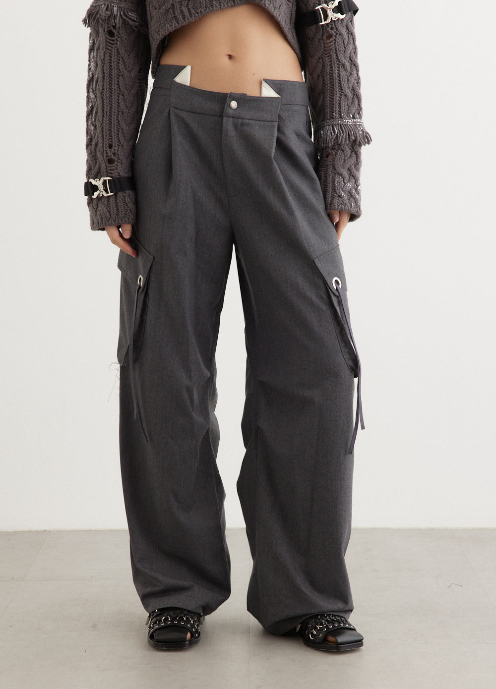 Tanya Raw Cut Wide Leg Pants