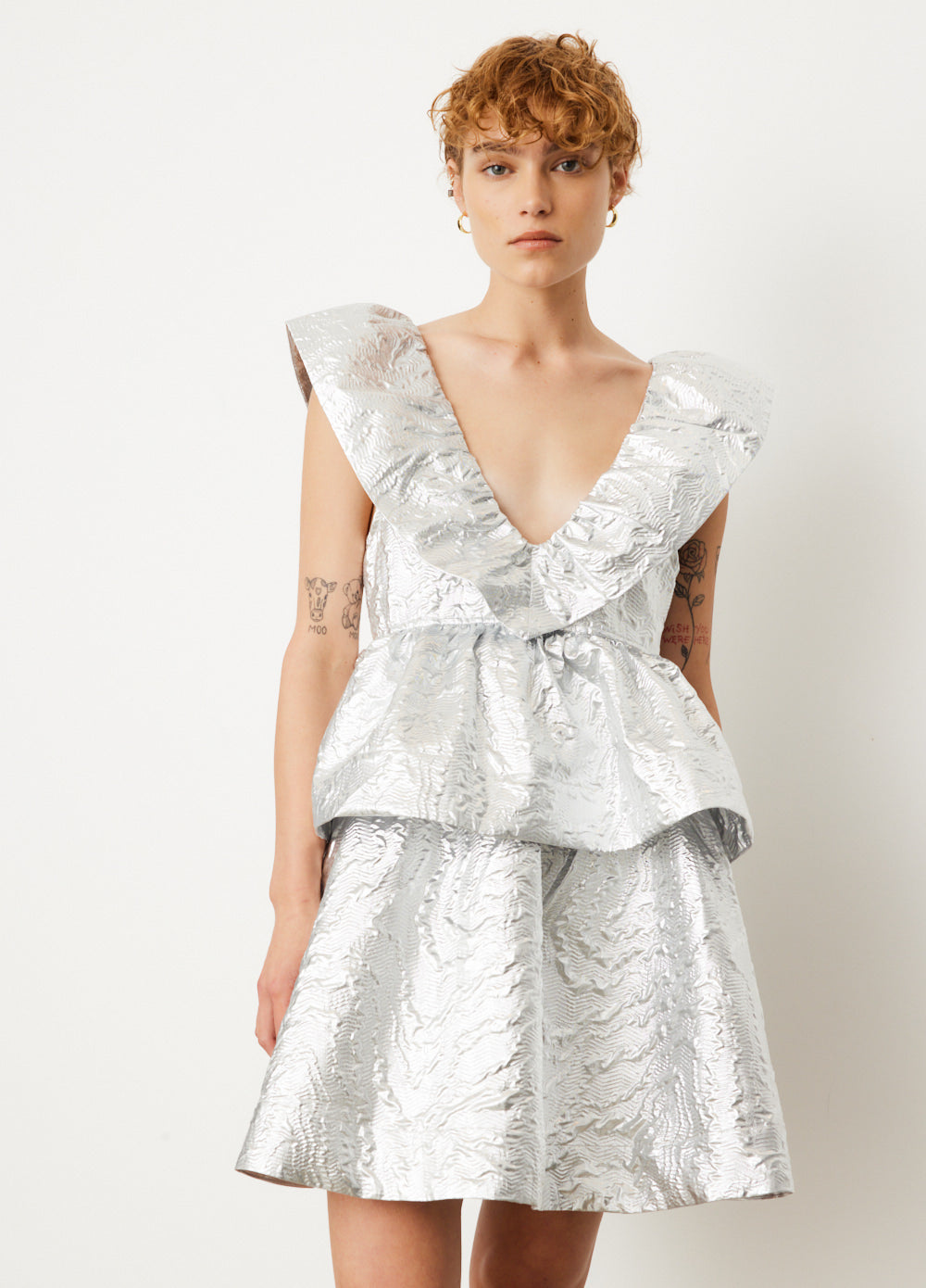 Metallic Jacquard Layer Dress