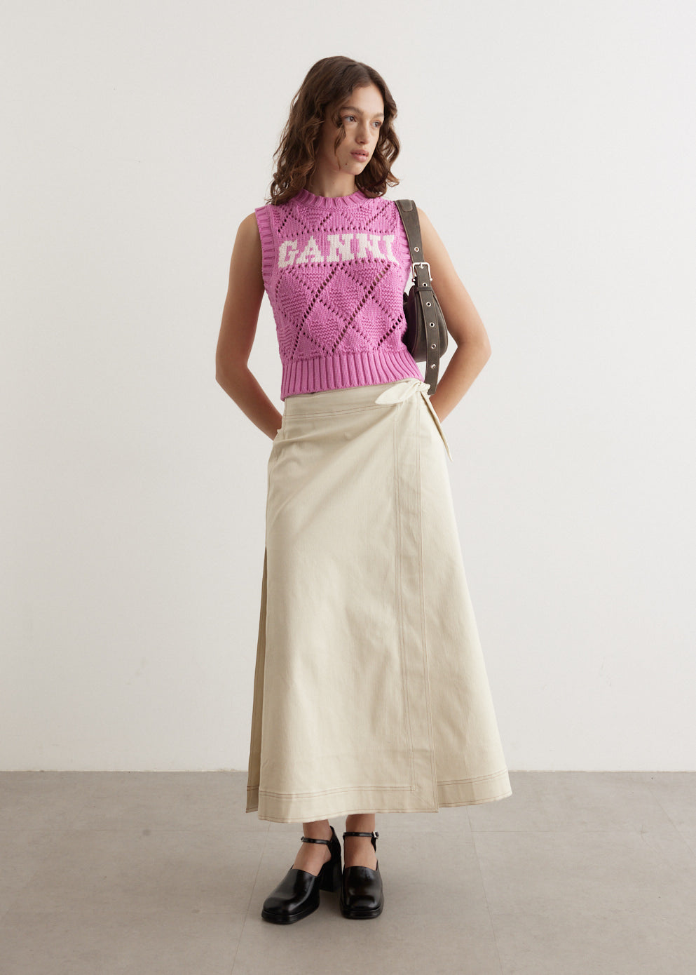 Ganni wrap skirt online