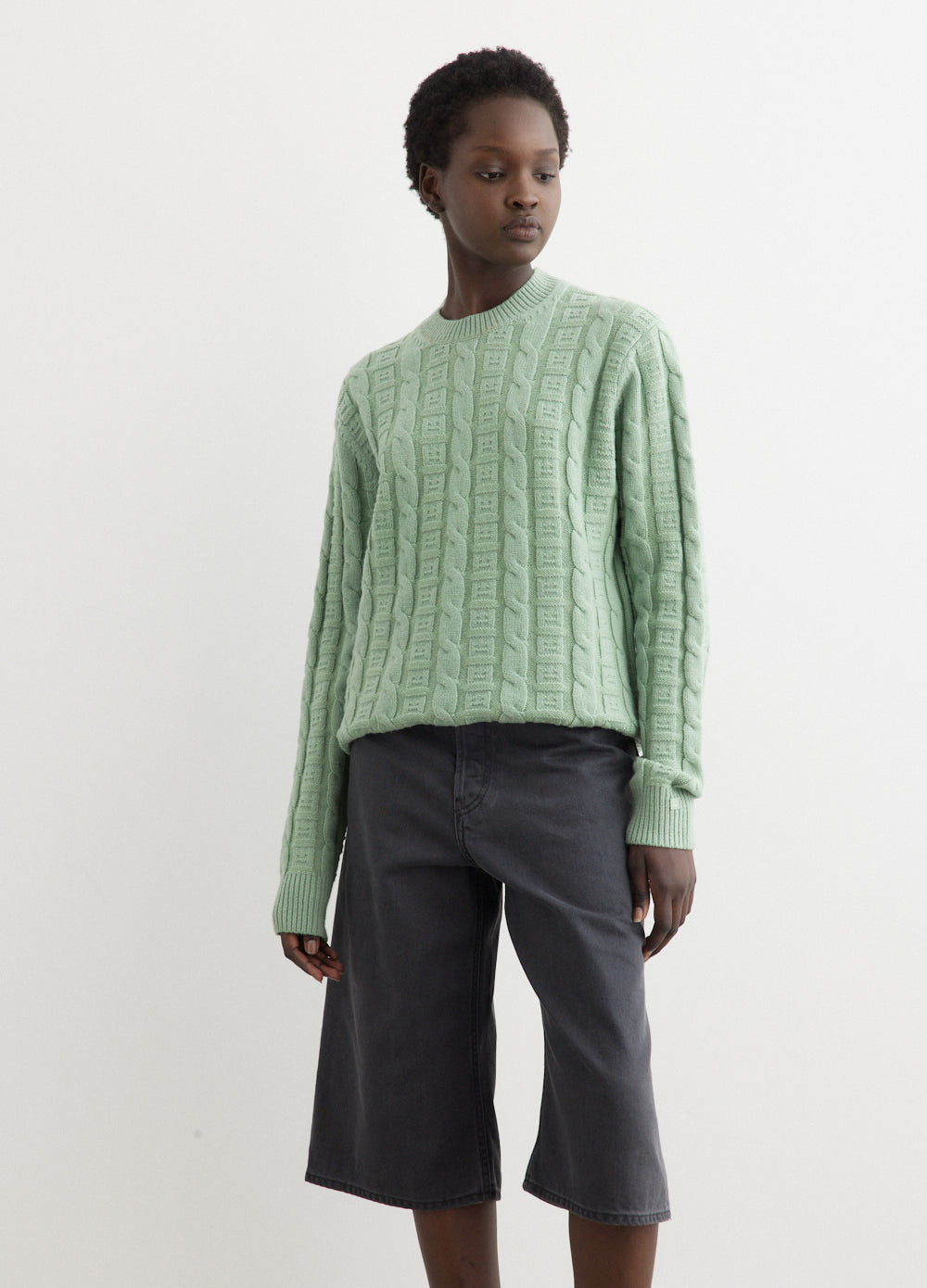 Green cable knit deals jumper womens