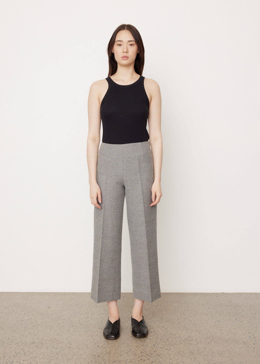 Grey wide leg outlet cropped trousers