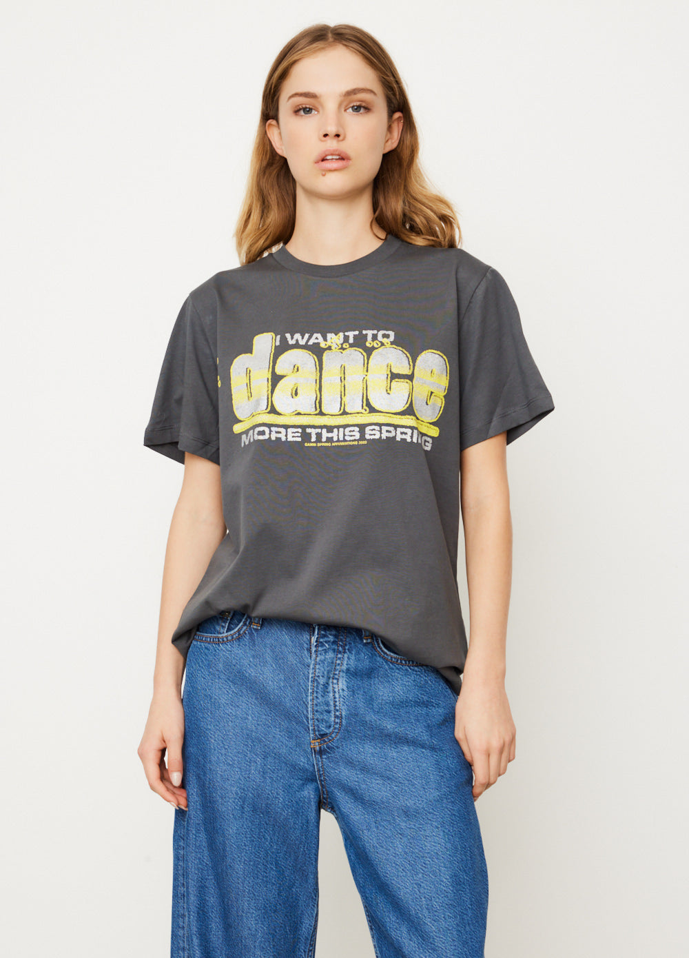 Ganni -  Basic Jersey Dance Relaxed T-Shirt - Tshirt