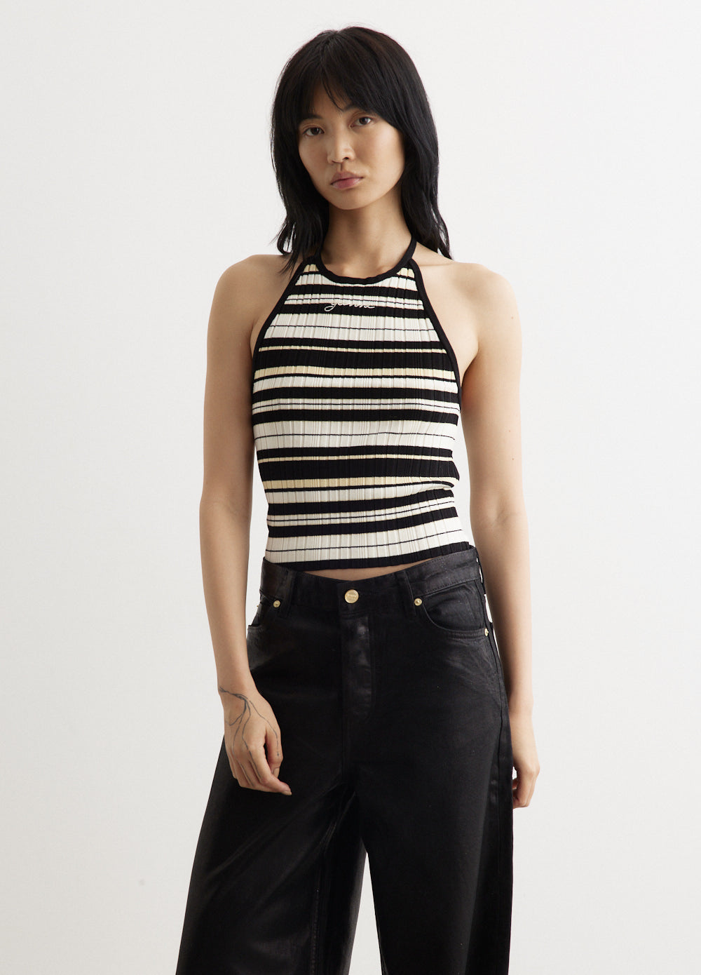 Ganni -  Rib Halterneck Top - Tops