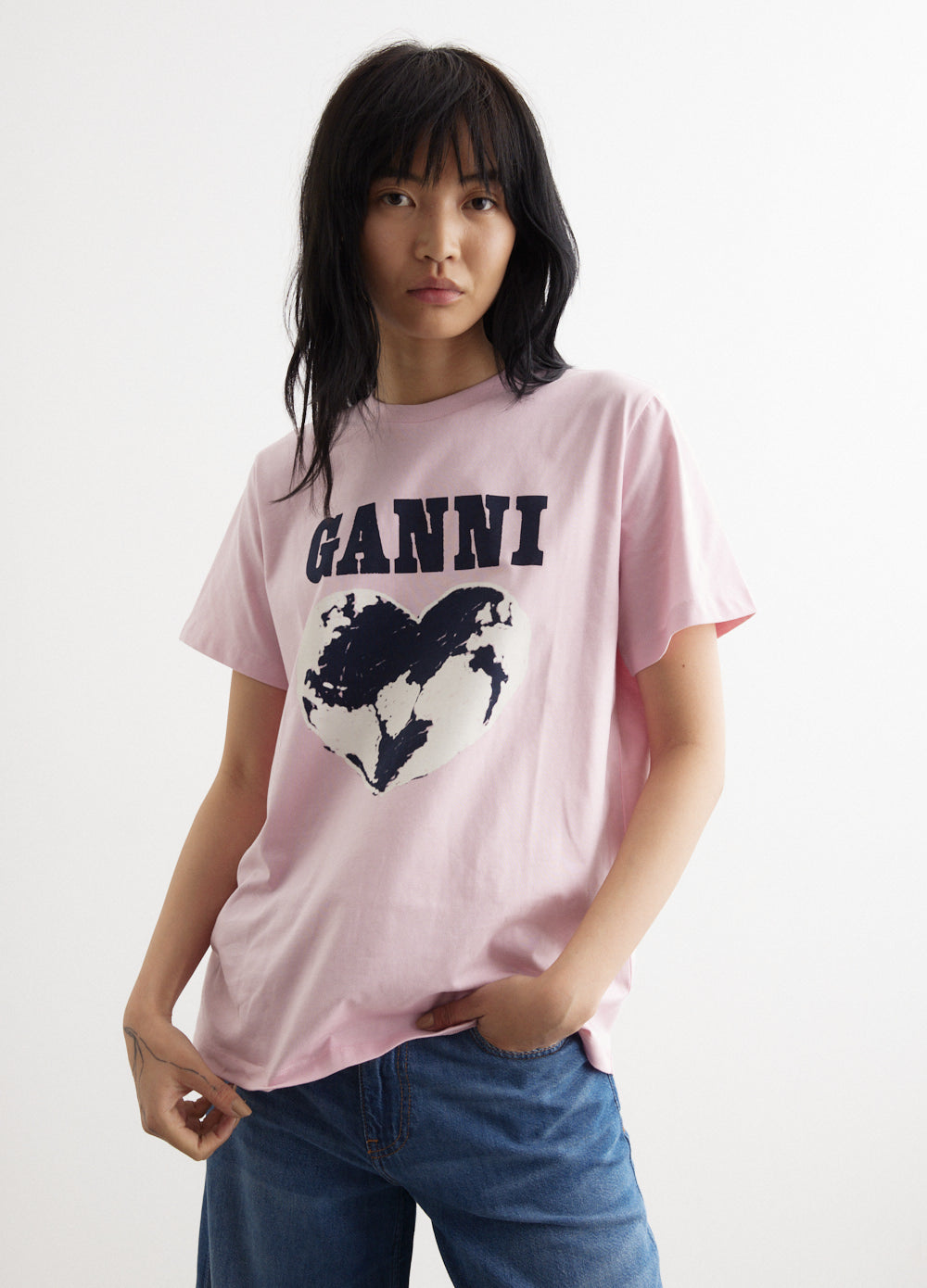 Ganni -  Basic Jersey World Relaxed T-Shirt - Tshirt