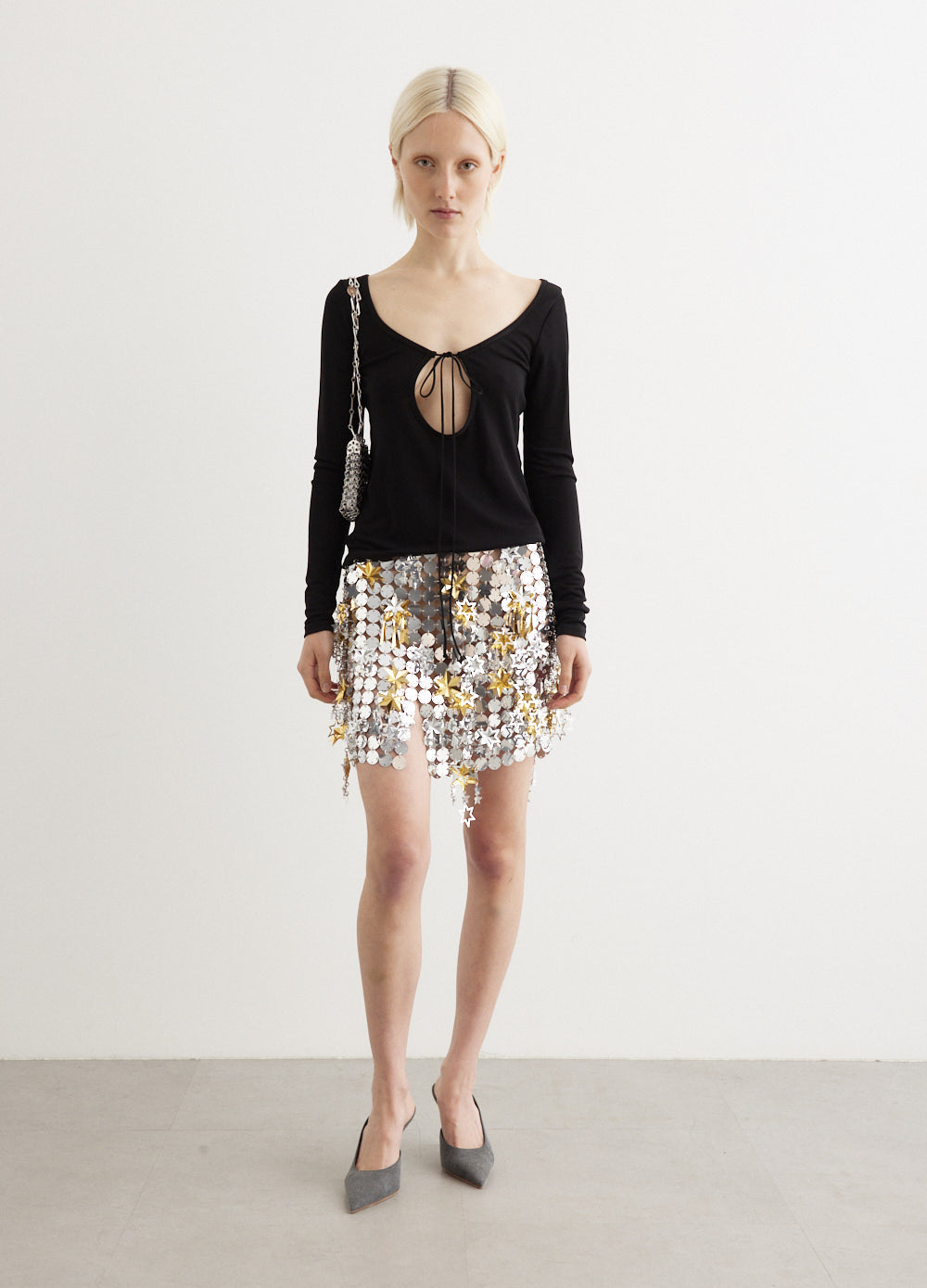 Gold disco outlet skirt