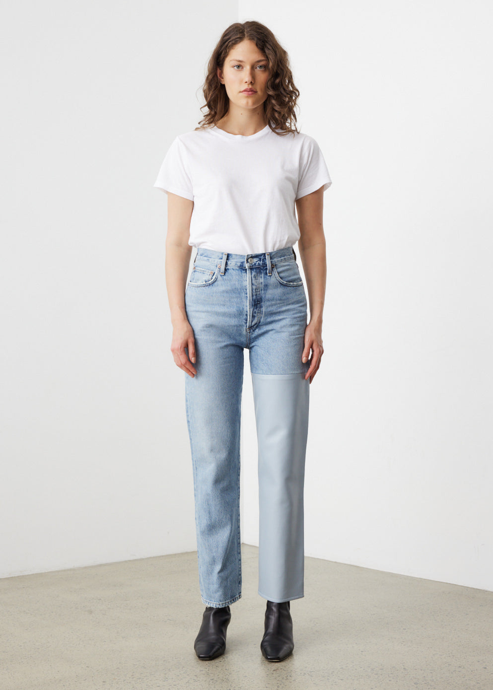 Pieced 90 s Pinch Waist Jeans