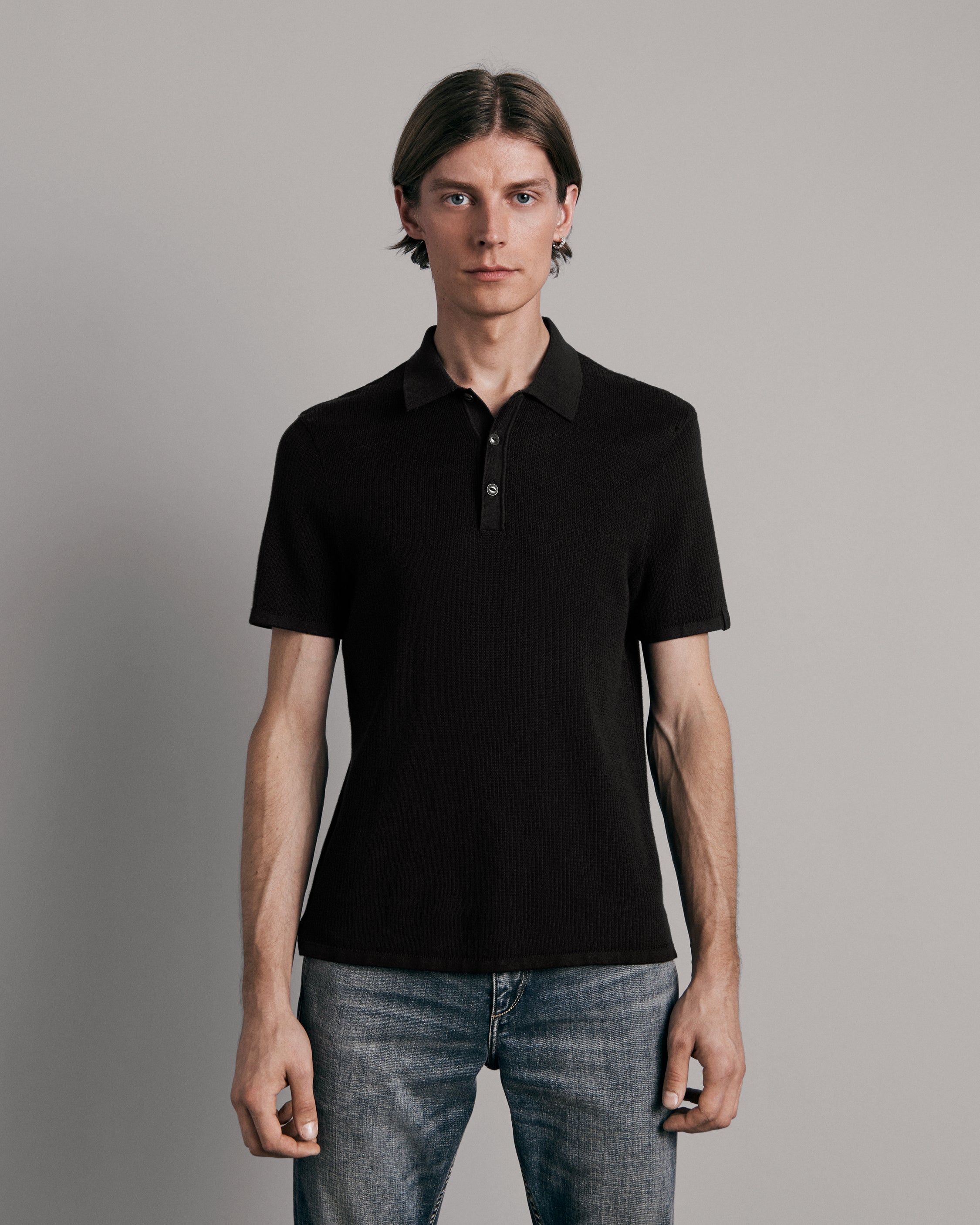 Buy the Harvey Cotton Knit Polo