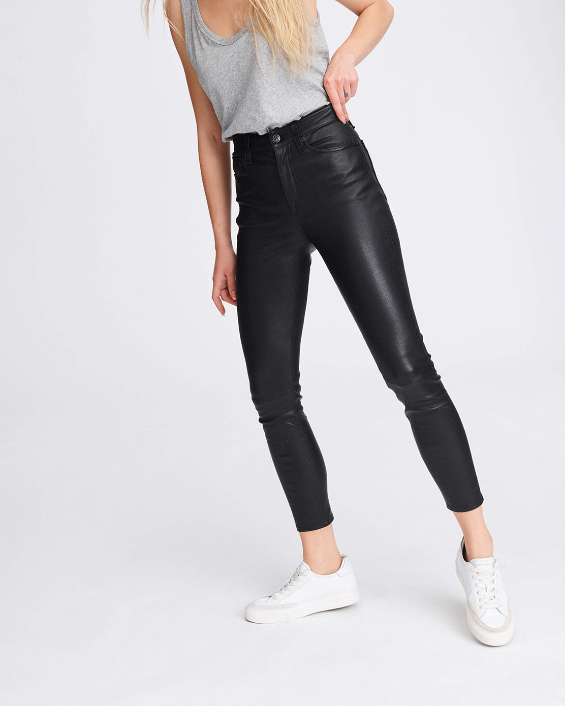 rag & bone Women's Nina High Rise Skinny Coated Jeans, Coated Black, 27 at   Women's Jeans store