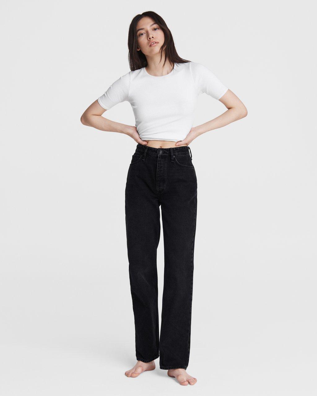 RAG & BONE Highland Alex High-Rise Straight Black Jeans - Size on sale 28 - NEW!