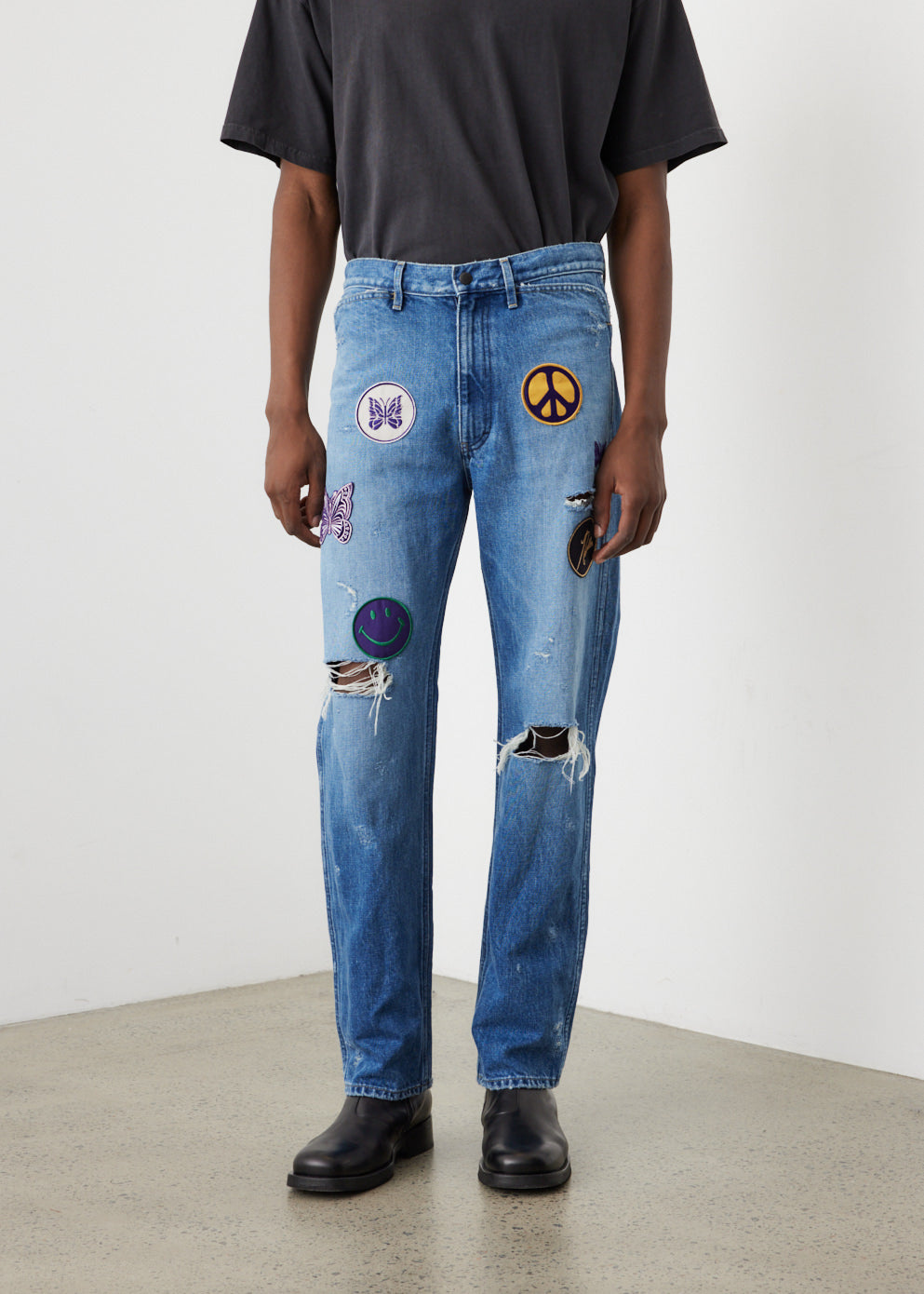 Assorted Patches Straight Jean