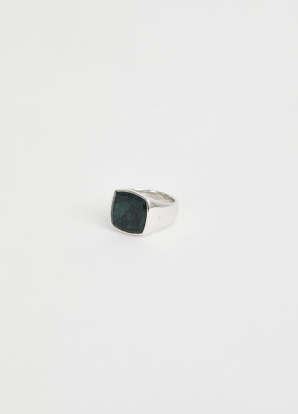 Cushion Green Marble Ring