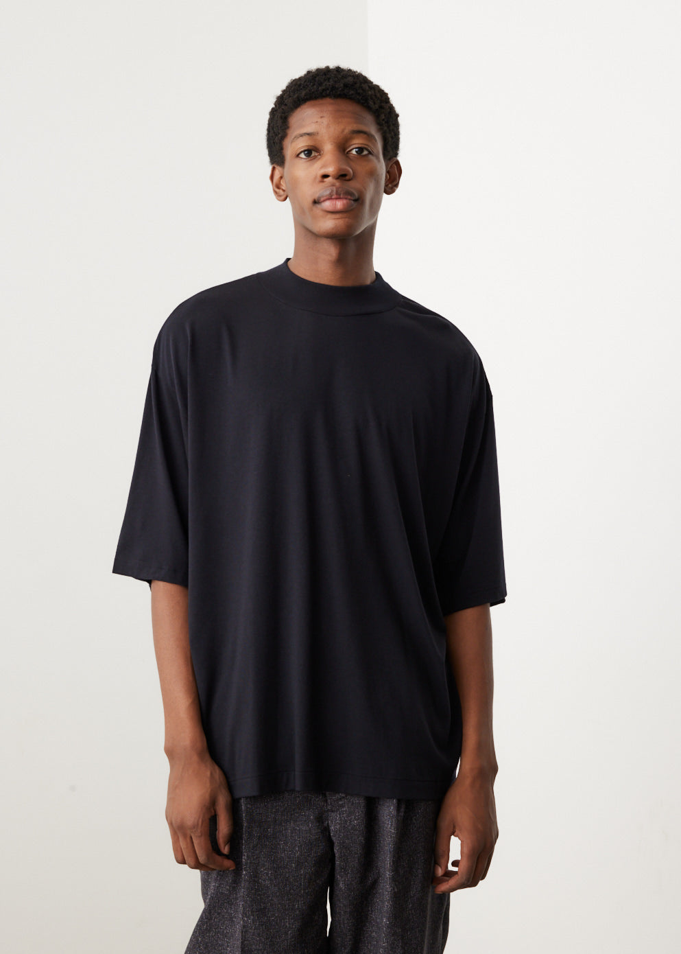 AURALEE SUPER SOFT WOOL JERSEY TEE-