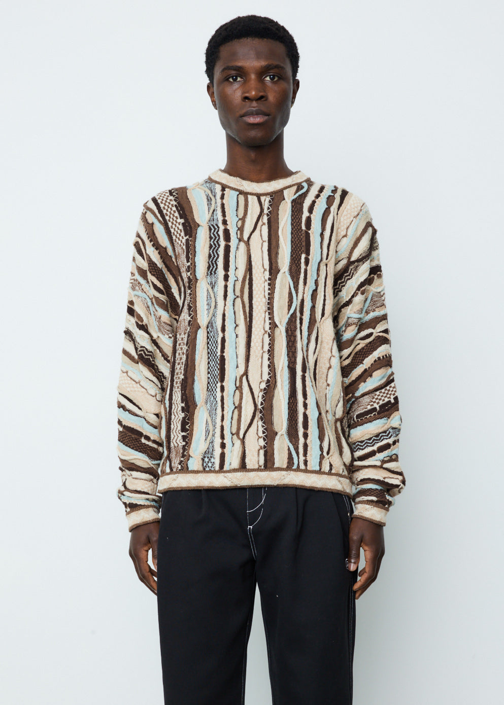 7G Knit Gaudy Crew Sweater