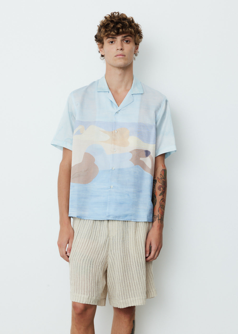 LORO PIANA Camp-Collar Cotton and Silk-Blend Shirt for Men