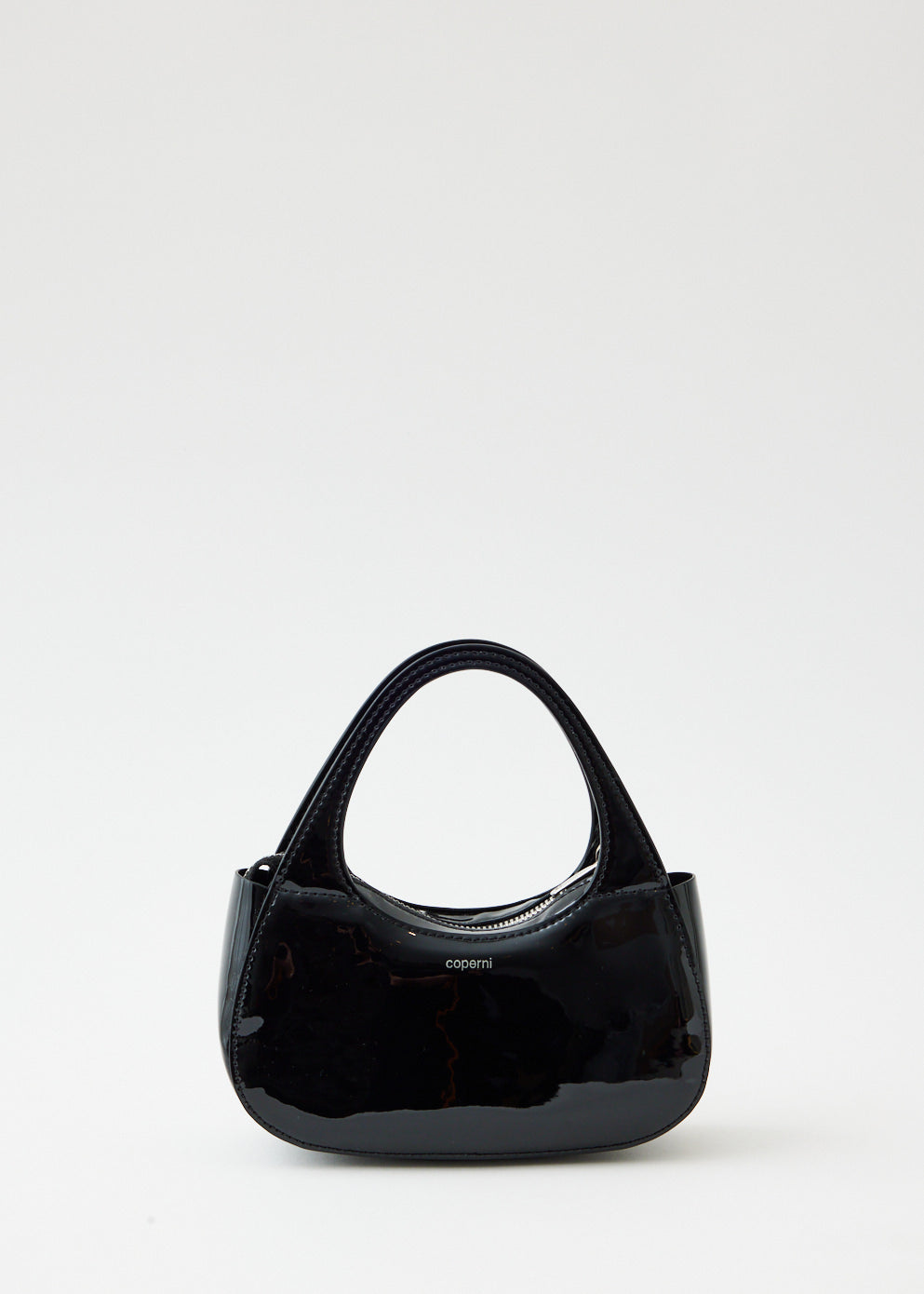 Women's Swipe Micro Baguette Bag In Glossy Faux Leather by Coperni