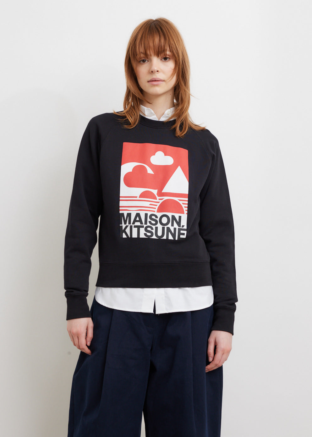 Maison Kitsune -  Red Anthony Burrill Adjusted Sweatshirt - Sweater