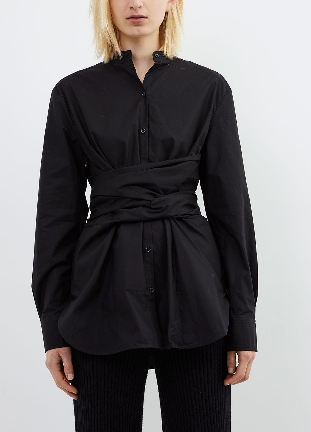 Black tie waist shirt hotsell