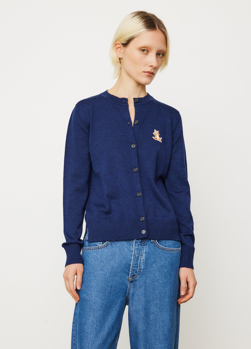 Chillax Fox Patch Cardigan