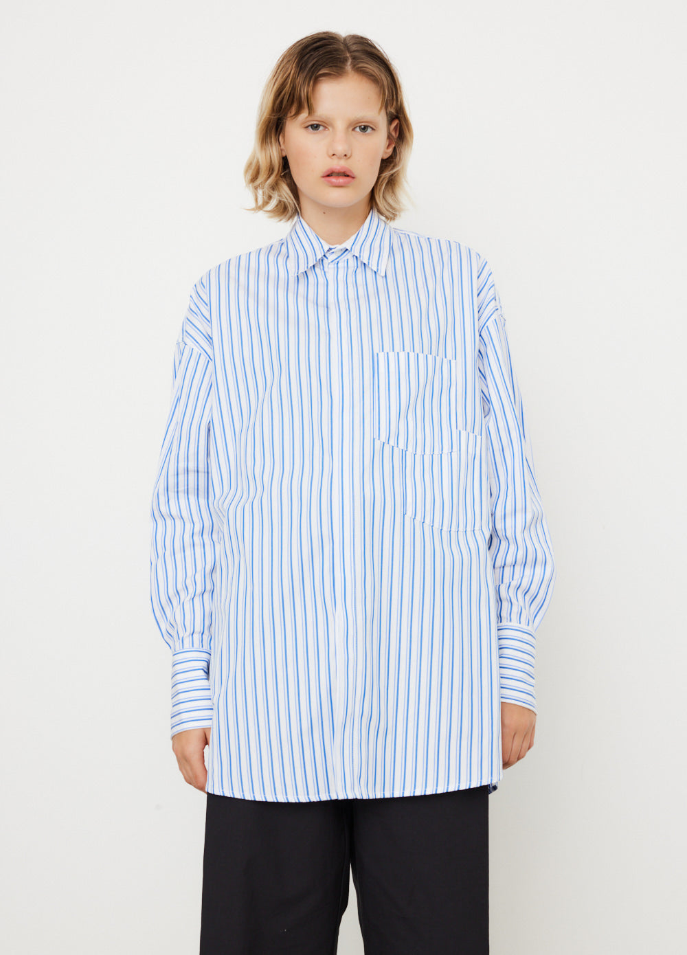 Striped boyfriend outlet shirt