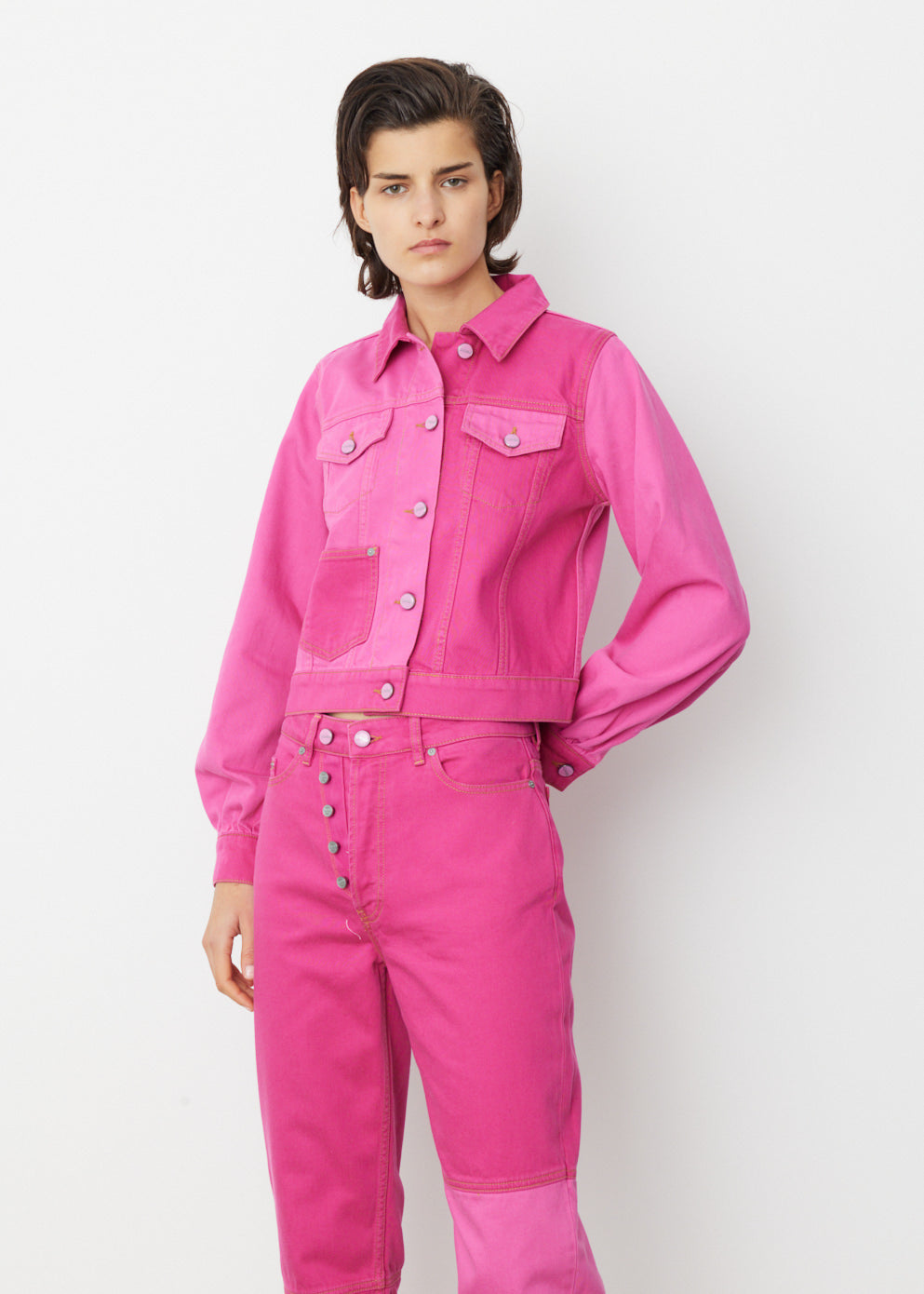 Acne studios pink denim on sale jacket