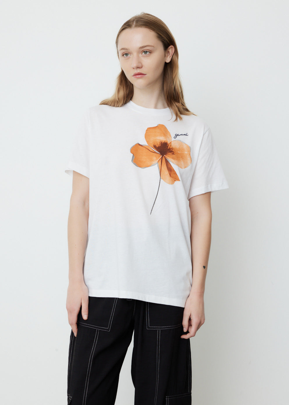 Ganni Embroidered T-Shirt - Bright White