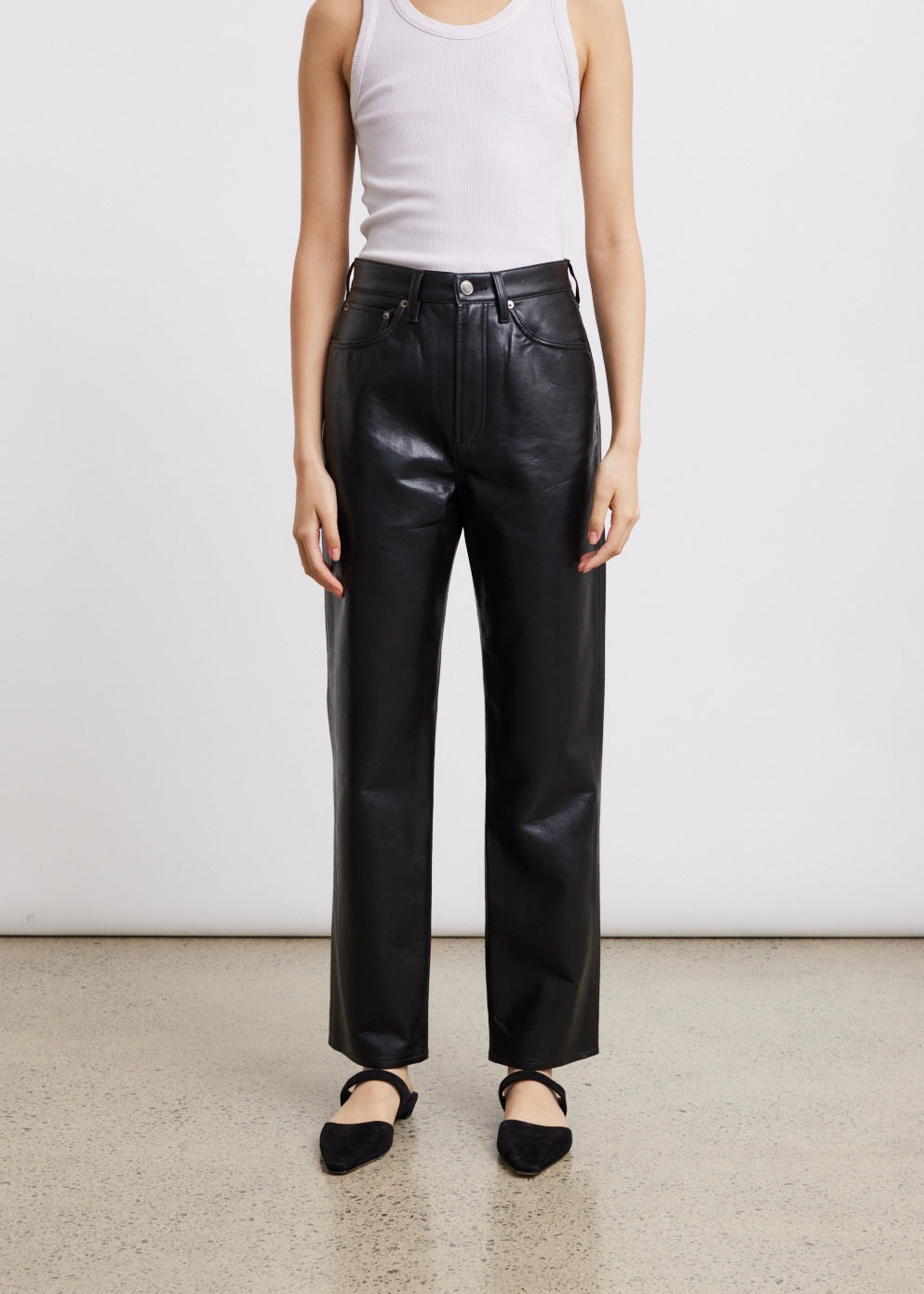 90 s Pinch Waist Leather Pants