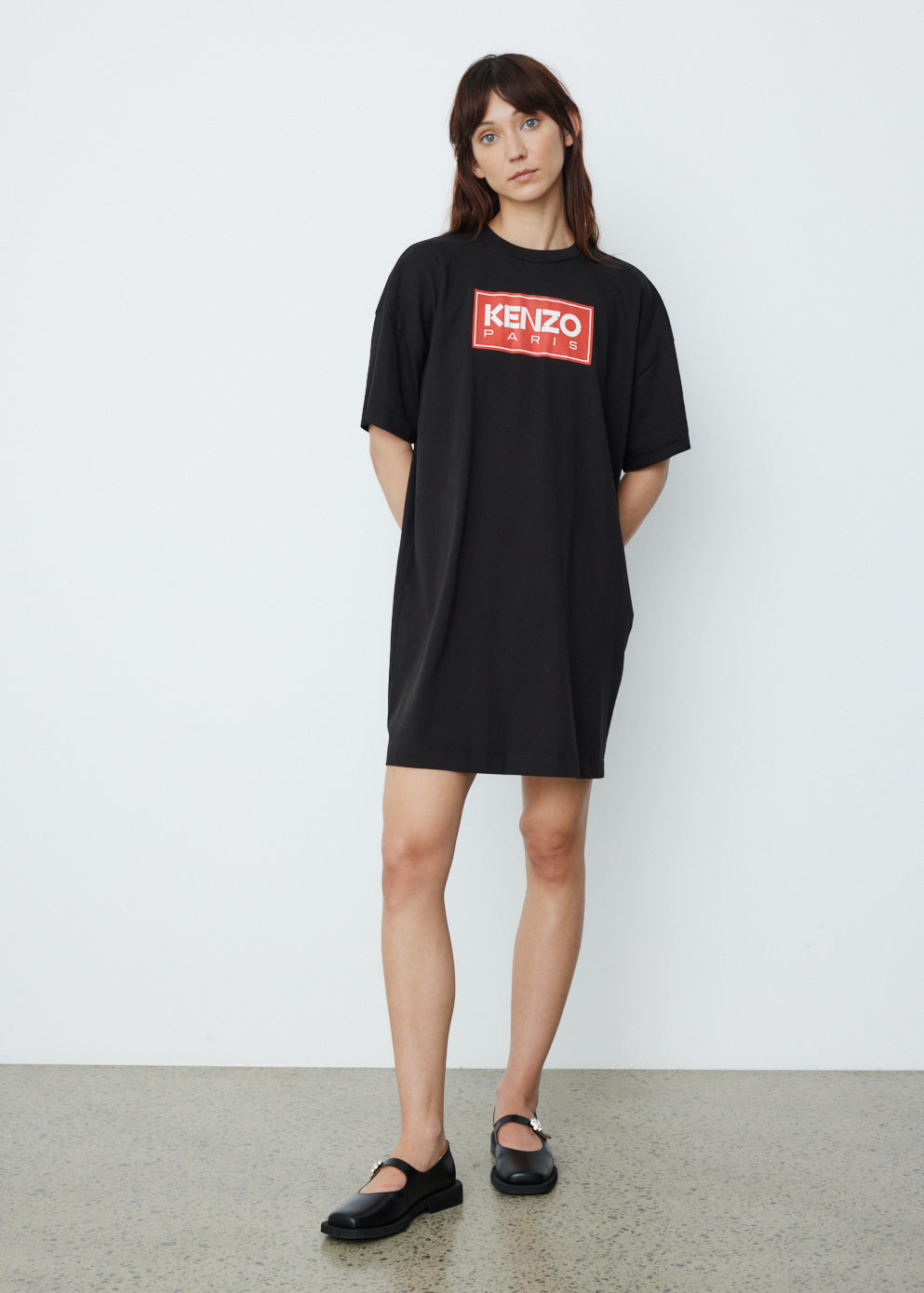 BOSS - Cotton-jersey T-shirt dress with logo detail