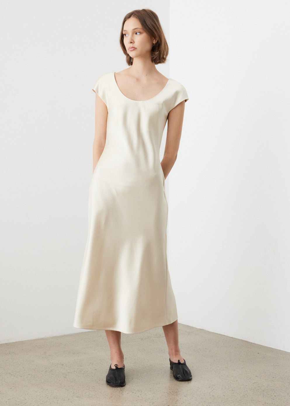 Bias cut satin outlet dress