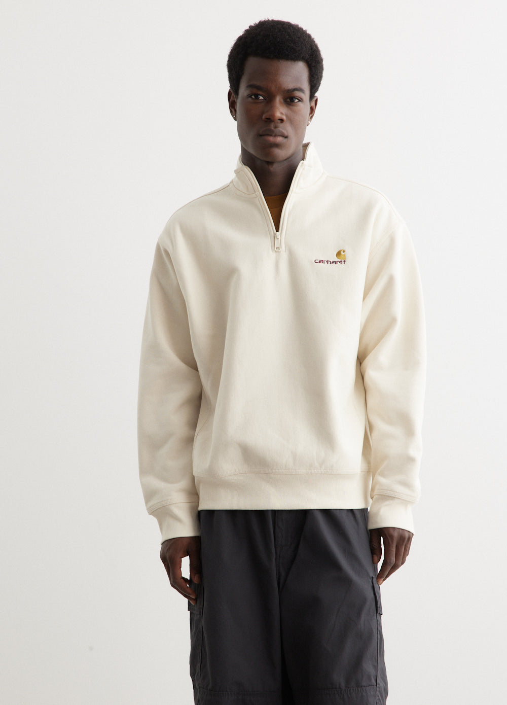 Carhartt half zip american script sweatshirt hotsell