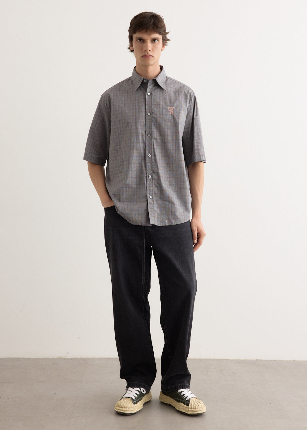 Sandrok SS Microcheck Cotton Shirt