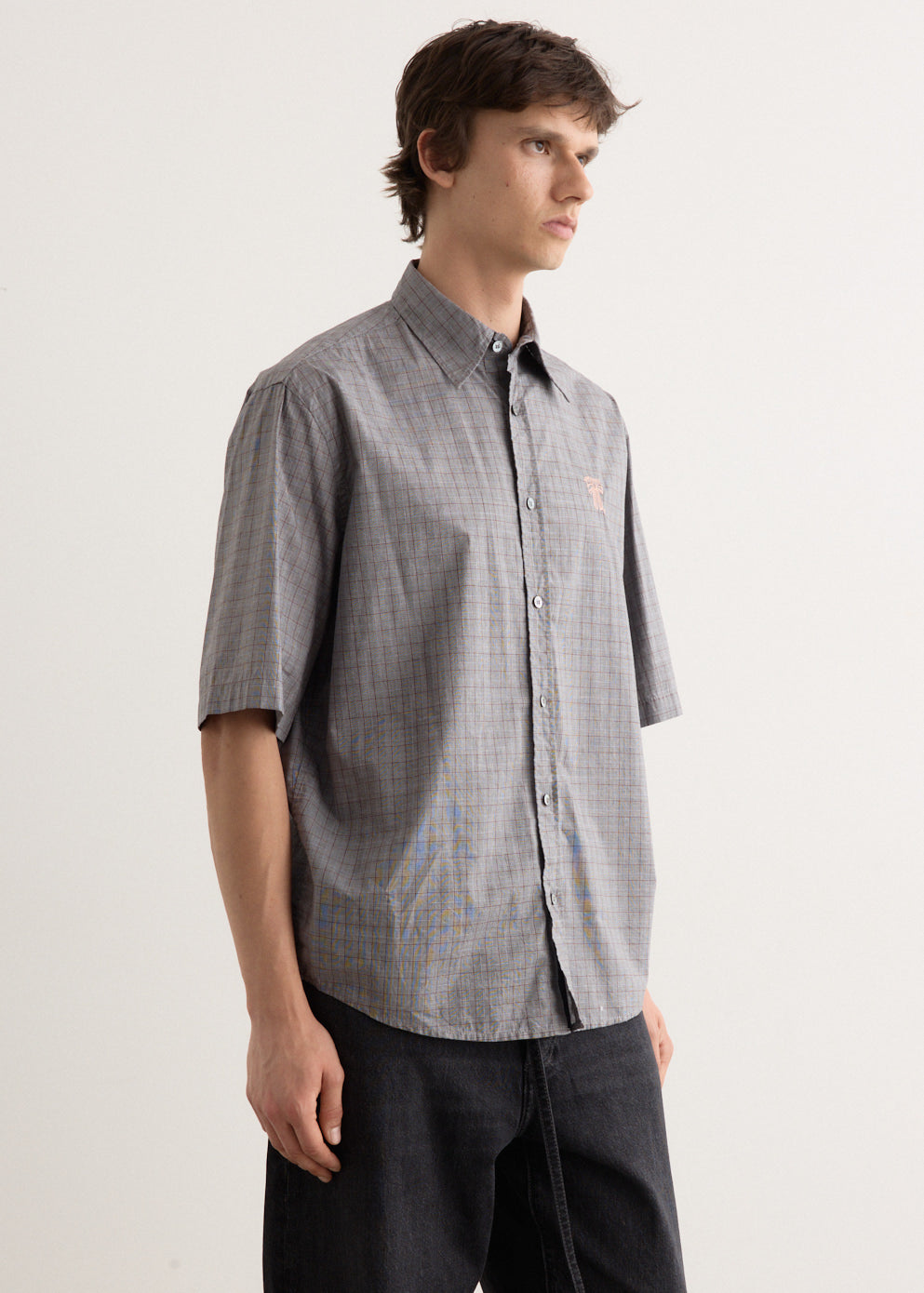 Sandrok SS Microcheck Cotton Shirt