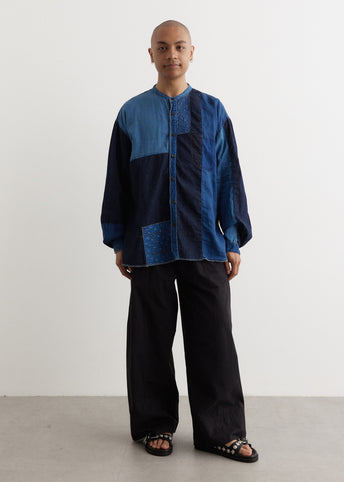 IDG Patchwork Band Collar KATMANDU Shirt