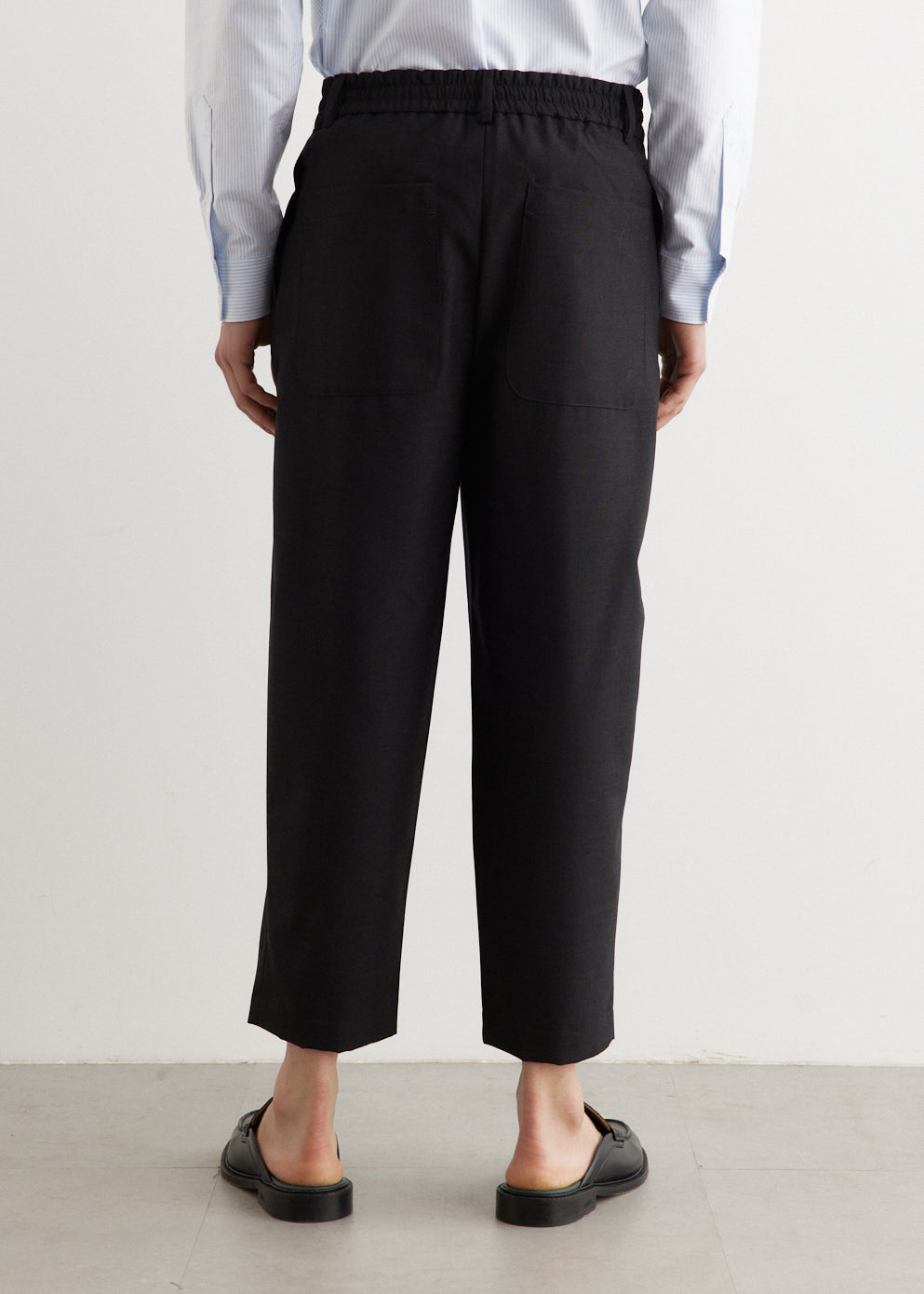 Cropped Pleated Tailored Pants