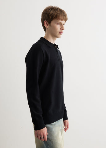 Mixed Stitch Knit Polo