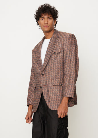 2B Jacket C/PE Geometric Jacquard