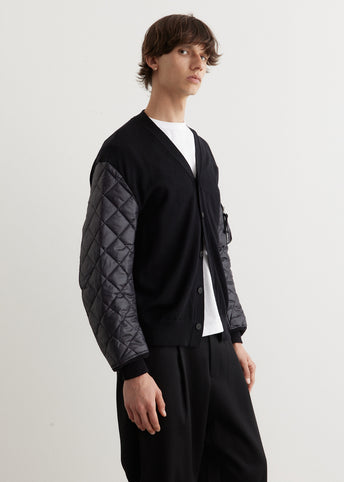 Quilted Sleeve Cardigan