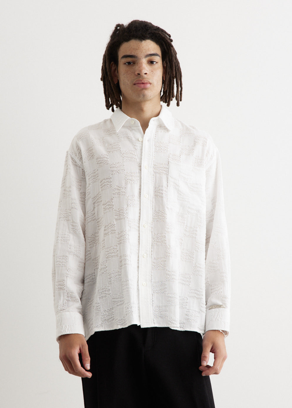 Open Grid Oversized Shirt