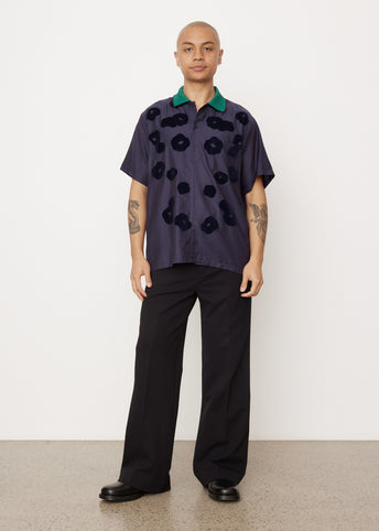 Flocky Print Short-Sleeve Shirt