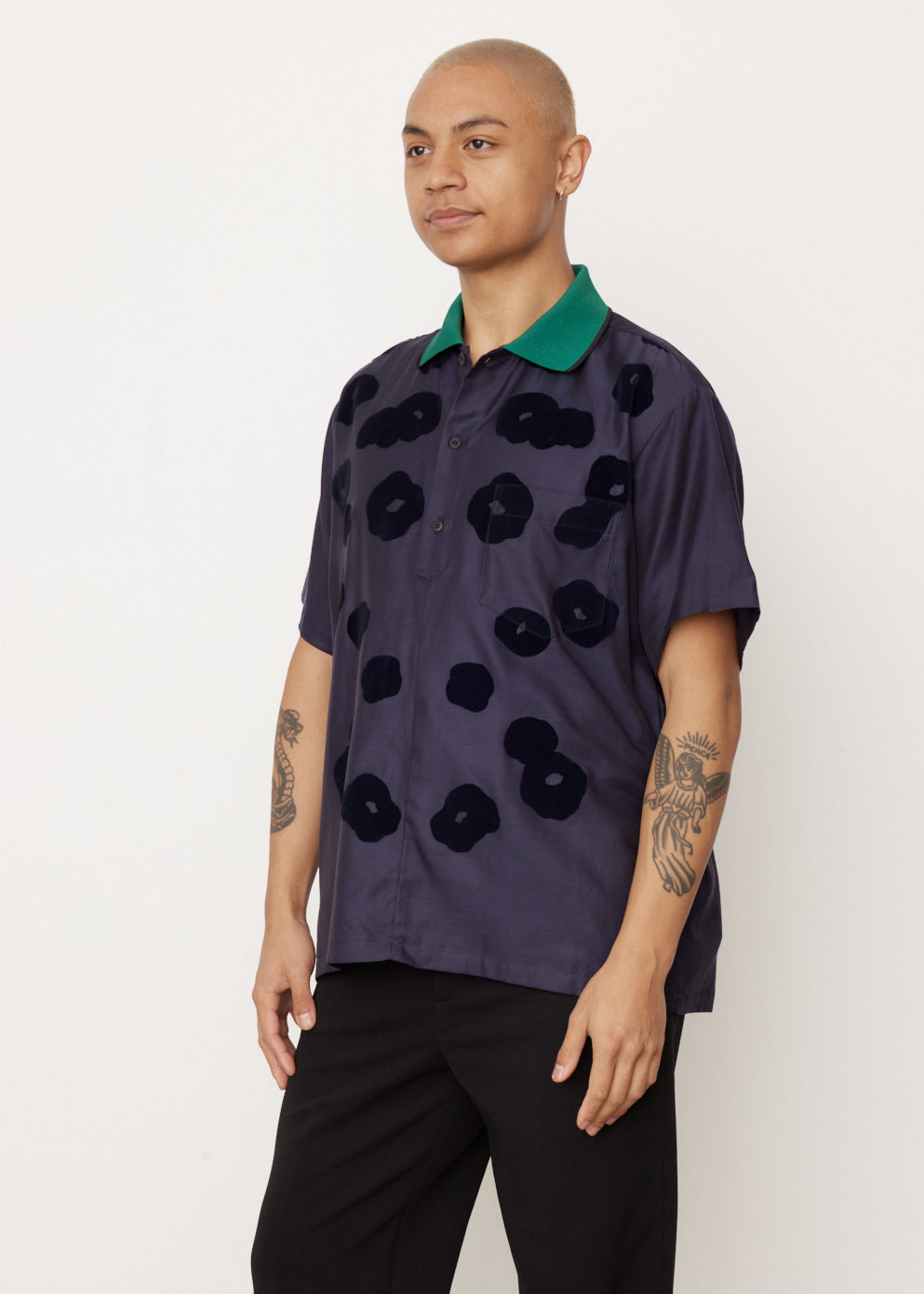 Flocky Print Short-Sleeve Shirt