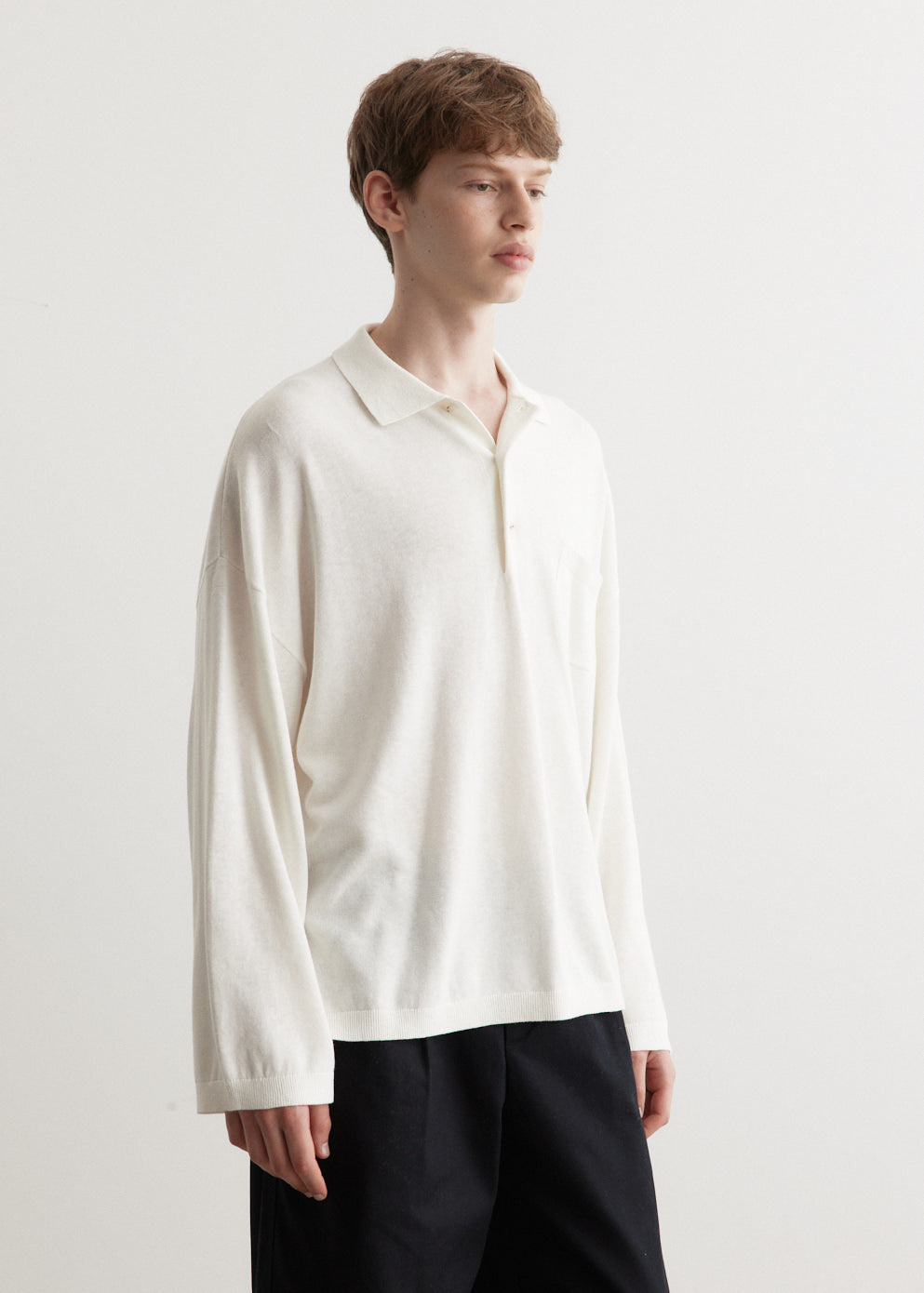 Oversized Knit Polo Shirt