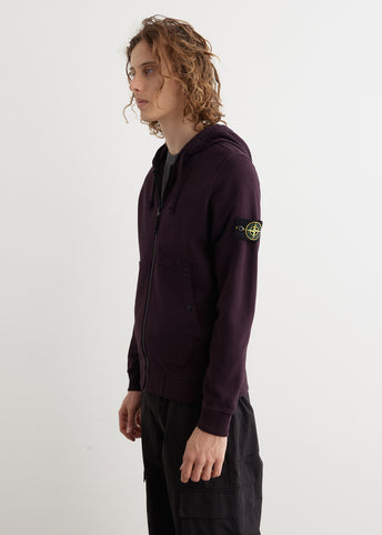 Badge Zip Front Hooded Sweatshirt