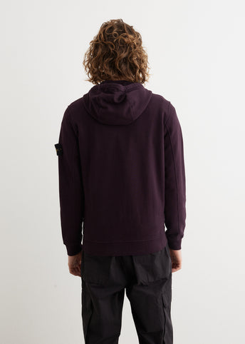 Badge Zip Front Hooded Sweatshirt